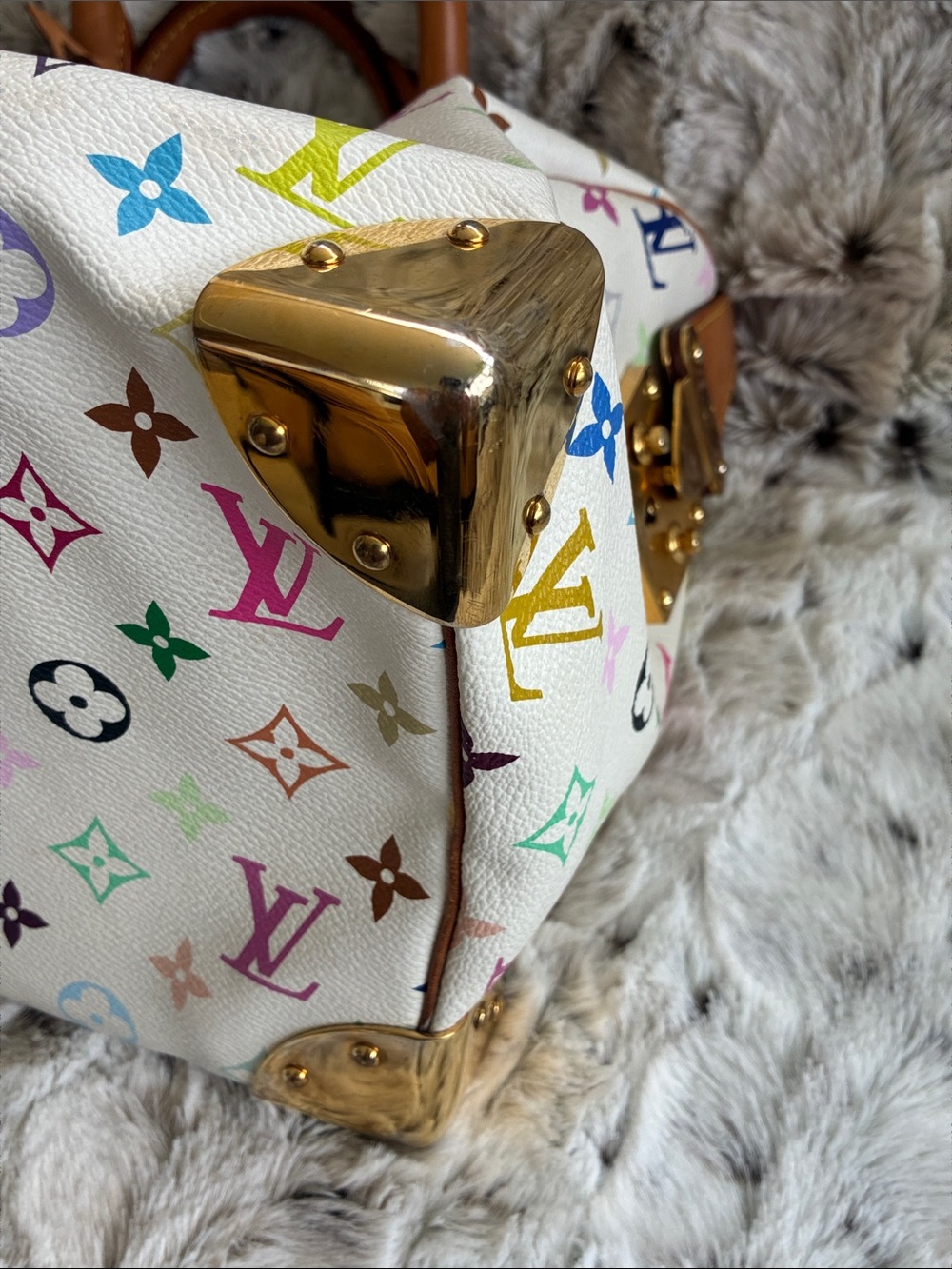 Louis Vuitton Speedy 30 Murakami Multicolor on White S Lock VGUC - Picture 16 of 17